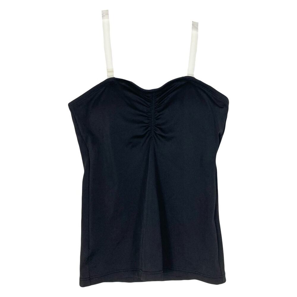 nwot PRIMARK Essentials Top Tankini Swim US 8 Black Built In Padded Bra Strap